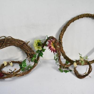 3 Piece Twigs Wall Decor: 1 Vine, 1 Arch, and 1 Wreath