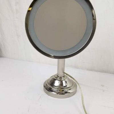 Make-up Mirror with Built-in Touch Lamp, Magnifies, Adjustable