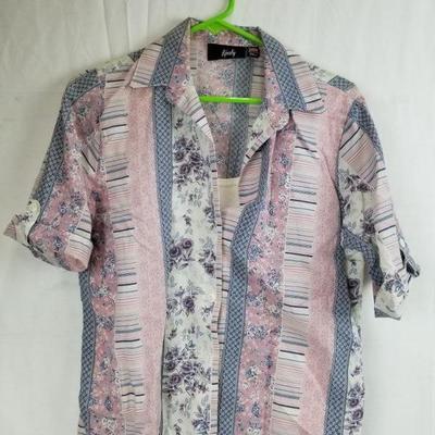 Women's Small Button-Up Shirt, Tapestry - Some Buttons Missing