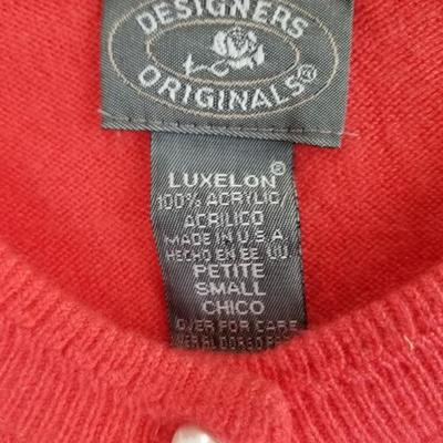 Women's Small Button-Up Sweater, Designers Originals, Grapefruit Pink