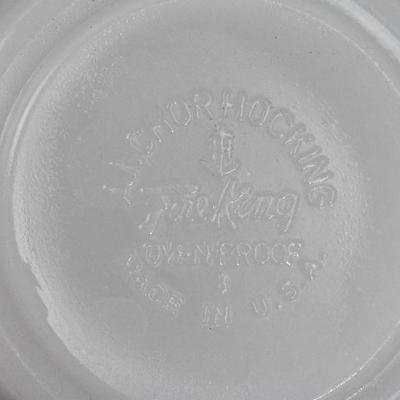 Vintage, Anchor Hocking, Fire-King White Milk Glass Chili Soup Handled Bowl, USA