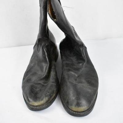 Vibram Cowboy Boots, Black, Size 10