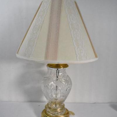 Lamp with Cut Crystal Base - Tested, Works
