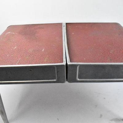Vintage Hardside Suitcase Table Red/Black/Silver 