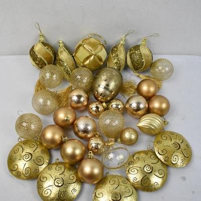 32 Piece Gold Color Christmas Tree Ornaments