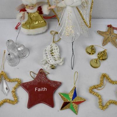 10 Piece Ornaments & Tree Toppers: Angels, Star Ornaments & Bells Ornaments