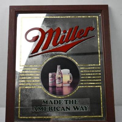 Miller Beer Framed Mirror