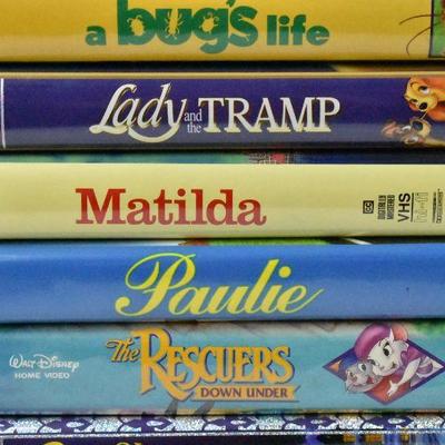 13 Kids Movies VHS - Mostly Disney Movies: 101 Dalmations -to- Winnie the Pooh
