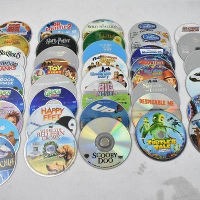 39 Kids Movies on DVD - No Cases