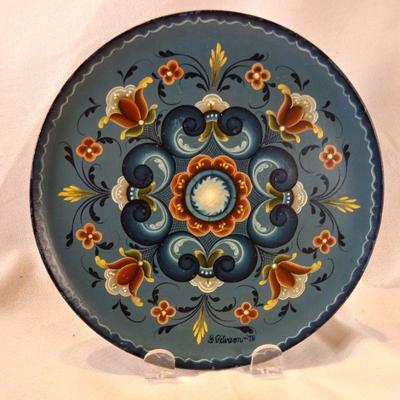 Norwegian Tole Painted Plates & Bowl