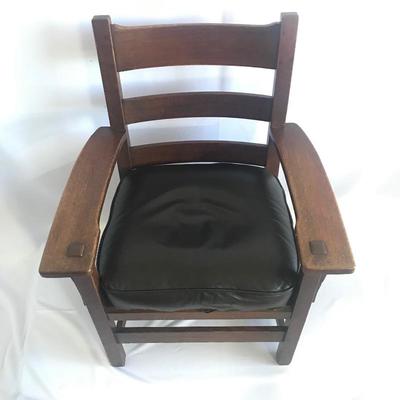 Lot 33- Stickley Arts & Crafts Leather Chair