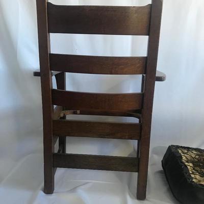 Lot 33- Stickley Arts & Crafts Leather Chair