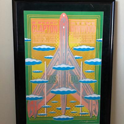Lot 99- 2009 Eric Clapton and Steve Winwood Numbered Concert Poster