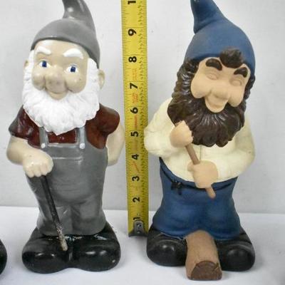 6 Piece Garden Gnomes: Ceramic, Hand Painted
