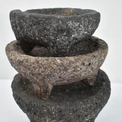 3 Stone Volcanic Lava Rock Grain Corn Grinders