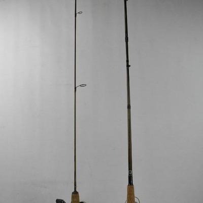 2 Fishing Poles with Cork Handles: Shakespeare Axiom & Shimano Enticer