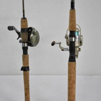 2 Fishing Poles with Cork Handles: Shakespeare Axiom & Shimano Enticer