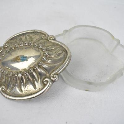 Glass & Metal Trinket Box - Vintage