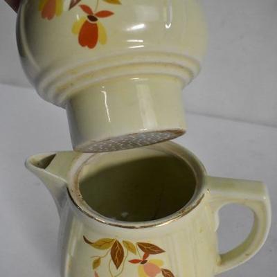 3 Pc Teapot for Loose Tea, Hall's Superior Quality Kitchenware - Shows Repairs