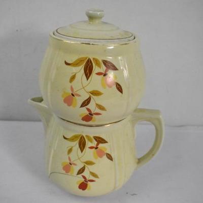 3 Pc Teapot for Loose Tea, Hall's Superior Quality Kitchenware - Shows Repairs