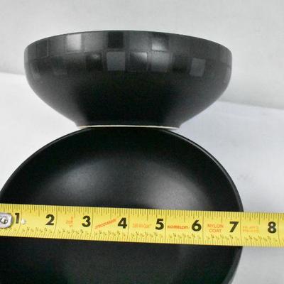 10 Piece Black & White Dishes: 2 Small Platters, 3 Small Plates, and 5 Bowls