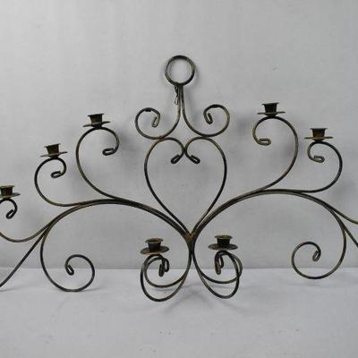 Metal Wall Decor, Holds 10 Candles