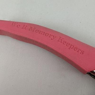 We R Memory Keepers Crop-A-Dile Eyelet Setter Pink Handled Punch
