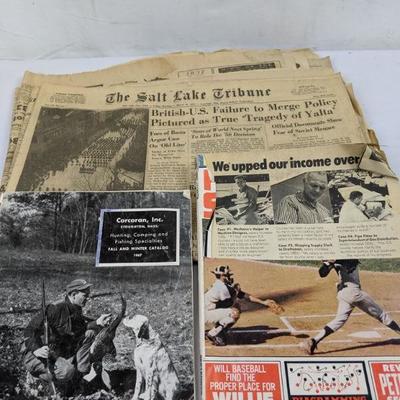 Vintage Papers & Magazines - 1955 SL Trib, 1969 Pro Sports, 1967 Outdoor Catalog