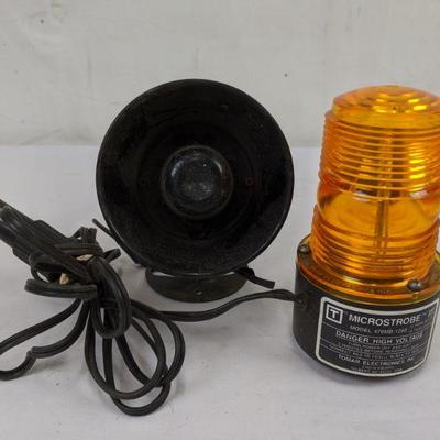 Microstrobe Amber Car Light & Horn - Light Tested & Works, Horn Untested As-Is
