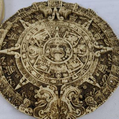 5 Piece Mayan/Aztec Decor - 3 Circles, 1 Platter, 1 Pyramid