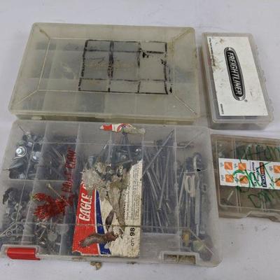 4 Piece Storage & Hardware - Various Nuts, Bolts, Fuses & More