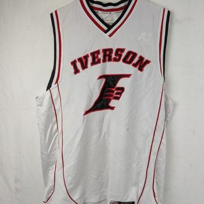 Allen Iverson I3 White Shirt, No Size, Seems XL - Small Stain on Front as Shown