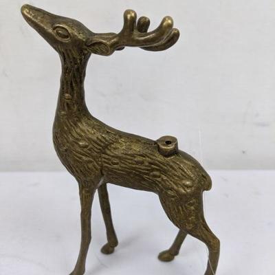 Bronze Sled & Brass Reindeer