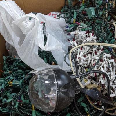Large Box of Various Christmas Lights - Untested, As-Is