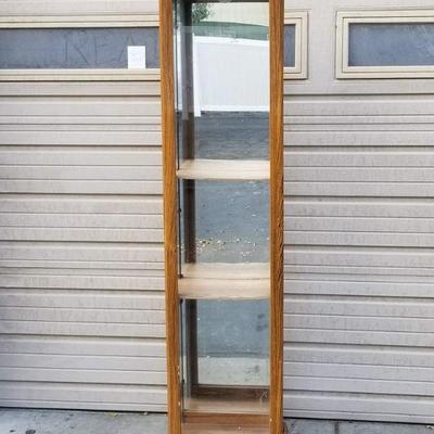 Curio Cabinet, Glass Sides, Mirror Back, Built-in Light