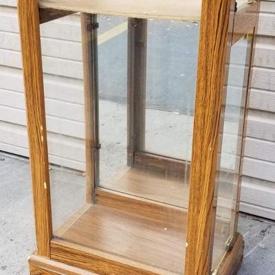 Curio Cabinet, Glass Sides, Mirror Back, Built-in Light