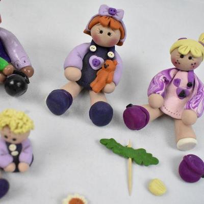 13 pc Clay Figures. Most need repairs