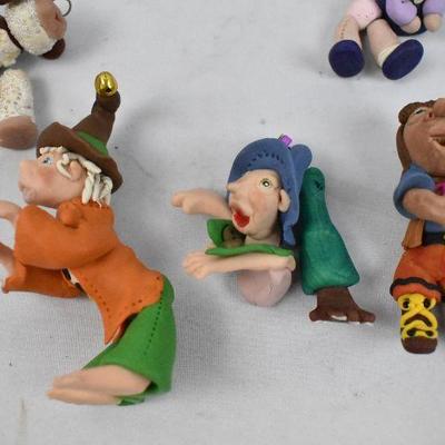 13 pc Clay Figures. Most need repairs