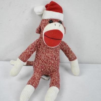 Red & White Christmas Sock Monkey