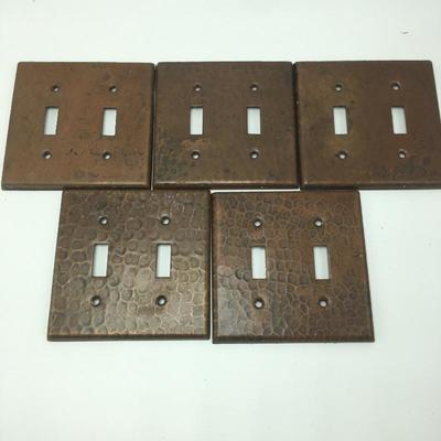 Lot 106 - Bronze Hammered Light Switch Plates