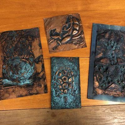 Lot #9 Lot of 4 copper Etchings 