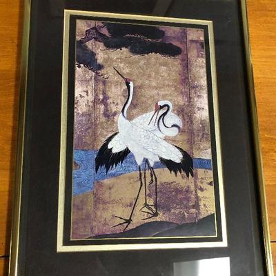 Lot #22 Asian Art Print - Cranes 