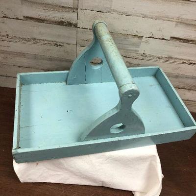 Lot #34 Hand made wood tray painted shabby Chic Blue