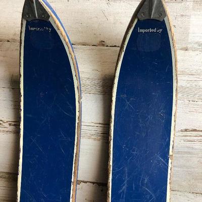 Lot #45 Antique Wood Laminate Skis 