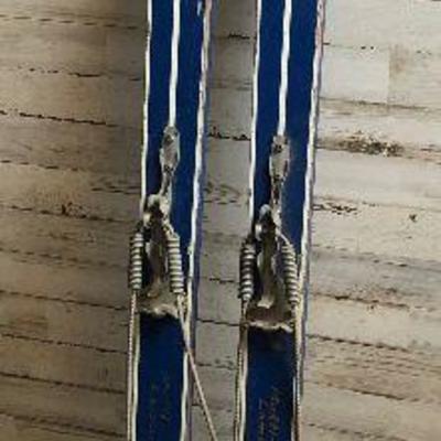 Lot #45 Antique Wood Laminate Skis 