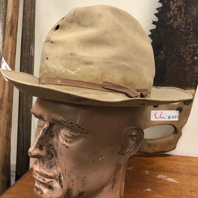 Lot #76 Butch Cassidy's hat made by Jim Smith (maybe)