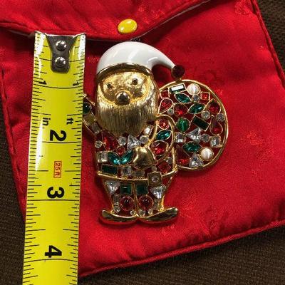 Lot #78 Bejeweled Santa Claus Pin 