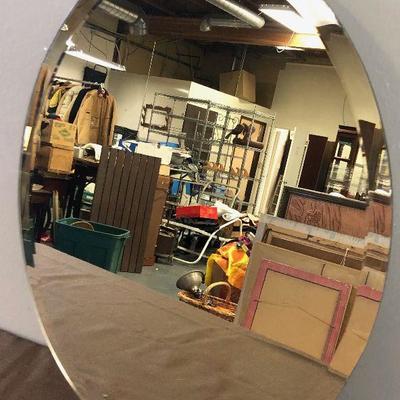 Lot #97  Oval Beveled mirror 