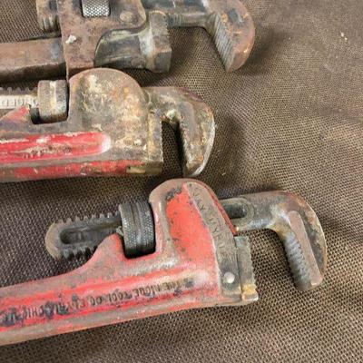 Lot #102  3 Pipe Wrenches 