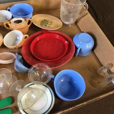 Lot #114 Many Play Dishes kinds, colors and styles